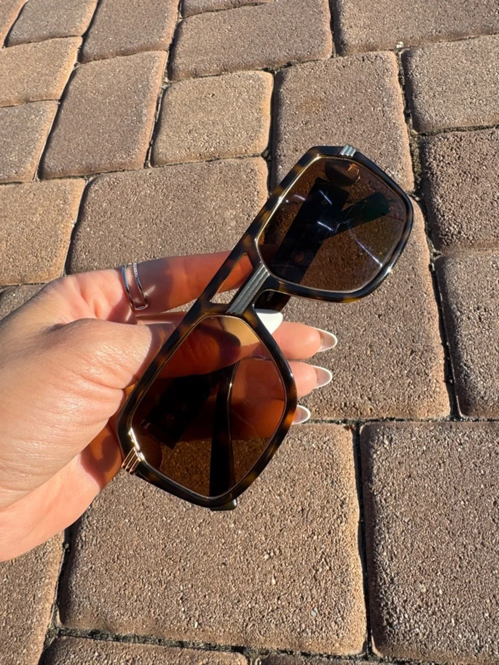 Versace Brown Tortoiseshell Gold-Accent Oversized Frames